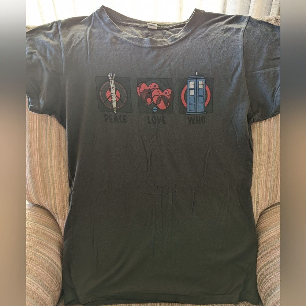 Peace, Love, and Who (Doctor Who) t-shirt